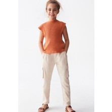 NK Kız Çocuk Havuç Kesim Kemerli Kargo Kumaş Pantolon