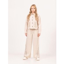 Zekids Kız Çocuk Brode Cep Gabardin Ceket