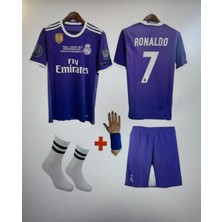 Cheecky Chic 2017 Ronaldo Real Madrid Cardif Mor 4 Lü Set Çocuk Forması Şampiyonlar Ligi Finali Zyn