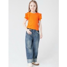 Escabel Kız Çocuk Kaşkorse Kolları Fırfırlı Bluz