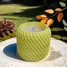 T&P Candle Geometrik Desenli Beton Saksılı Sinek ve Haşere Kovucu Soya Wax Mum Citronella Aromalı