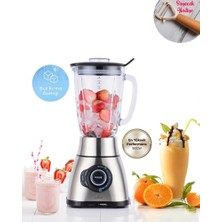 Karaca  Inox Gövdeli  1800W Yüksek Güç Smothiler, Milkshakeler, Sebze Suları Buz Kırıcı 1.8lt Cam Hazneli Smoothie Blender