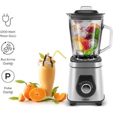 Karaca Smothiler, Milkshakeler, Sebze Suları Buz Kırıcı 1,5 Lt Cam Hazneli Smoothie Blender 1200WAAT Güç Inox Gövde