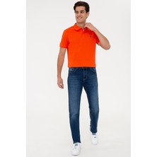 U.S. Polo Assn. Erkek Koyu Nar Çiçeği Basic Polo Yaka T-Shirt