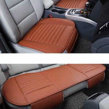 TeknoClub Su Geçirmez Deri Oto Koltuk 3'Lü Koltuk Minder Seti - Ön Ve Arka Koltuk 3 Parça Minder Seti-Taba