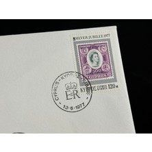 Ephemera Kıbrıs Kraliçe Elizabeth Gümüş Jubile Cyprus 1977 Silver Jubilee Fdc Special Cancel Unaddressed Vgc