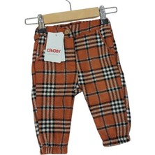 Çikoby Erkek Bebek Bel Paça Lastikli  Rahat Kalıp Ekose Pantolon