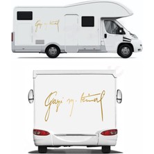 Sticker Usta Gazi Mustafa Kemal Imza Araba Oto Karavan Motosiklet Sticker 00623