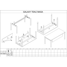 Çağın Ofis Mobilyaları Galaxy Tekli Etajersiz Masa 120 cm (Lake Beyaz)