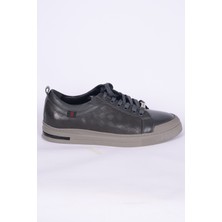 Pierre Cardin 10206 Deri Rahat Taban Bağcıklı Desenli Esnek Rahat Gri Günlük Erkek Sneaker Ayakkabı