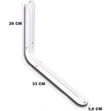 Beşel Raf Altı Konsol L Demiri Ayağı Beyaz 26 x 33 cm 2 Adet + Vida