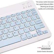 TezMax Apple iPad Mini 5 7.9" Uyumlu Kablosuz Bluetooth Şarj Edilebilir Mini Q Klavye - Mavi