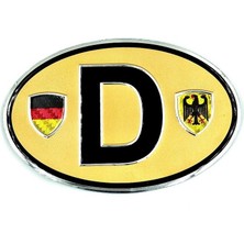 BS.Elektronik  Etiketçilere Özel Armalar Oval Adac D (Deutschland) Almanya Bayraklı Kahve Rengi Alüminyum Sticker