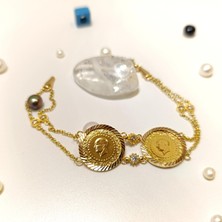 Altın Ofisi Iki Çeyrek Altınlı Bileklik 22 Ayar ve Zincir 14 Ayar Altın Hd Videolu