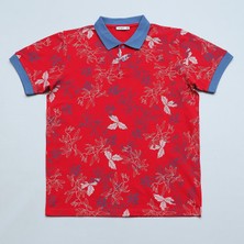 Wanex Erkek Çocuk Kısa Kol Baskılı Polo Yaka Tişört - 16839 - Kırmızı