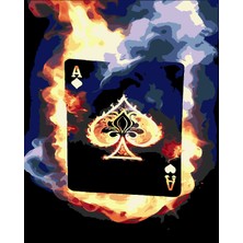 Womb Hobby Maça Ası Sayılarla Boyama Seti 40X50 cm (Tuvale Gerili)