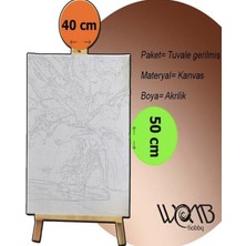 Womb Hobby Pastel Gece Sayılarla Boyama Seti 40X50 cm (Tuvale Gerili)