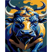 Womb Hobby Sarı Lacivert Sayılarla Boyama Seti 40X50 cm (Tuvale Gerili)