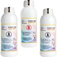 Power Time Epoxy 3 kg Hobby Epoxy Smart/ Şeffaf Ince Döküm Hobi Epoksi Reçine 3 kg