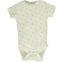 Bebetto Ajurlu Gözenekli Pamuklu Kısa Kollu Bebek Çocuk Body 2li Yaş Çiçek Nakışlı (My Happıness) (T2544)