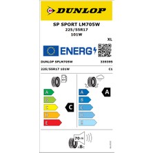 Dunlop 225/55 R17 Tl 101W Xl Sp Sport Lm705 Oto Yaz Lastiği ( Üretim Yılı: 2024 )