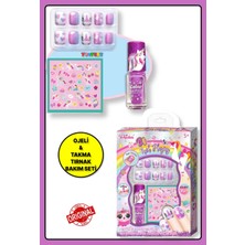 Toyfest Tokidas Bff Nail Playing Set - Unicorn Modeli Ojeli Stickerlı Çocuk Takma Tırnak Seti Güzellik Seti - N05-UNICORN-MOR