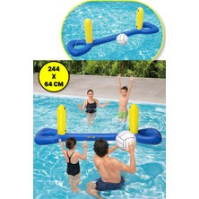 Toyfest Deniz Havuz Şişme Su Voleybolu Fileli Oyun Seti - 244 x 64 cm BW52133