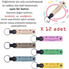 Miaju Isme Özel, 12' Li, Düğün Töreni ve Kutlamaları Için, Yeni Çiftlere Hediyelik Deri Hatıra Anahtarlığı