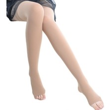 Duomed Diz Üstü Çorabı Ccl2 Burnu Açık Bej Renk M Beden