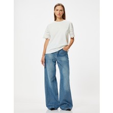 Koton Fisto Detaylı Tişört Kısa Kollu Bisiklet Yaka Pamuklu