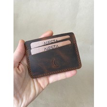 Alesta Leather El Yapımı Hakiki Deri Minimal Kartlık / Mini Cüzdan