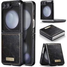 SZY Market Samsung Galaxy Z Flip 5 5g Için Flip Case Kart Tutucu Kickstand Çılgın Pu (Yurt Dışından)