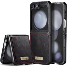 SZY Market Samsung Galaxy Z Flip 5 5g Için Flip Case Kart Tutucu Kickstand Çılgın Pu (Yurt Dışından)