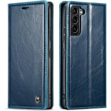 SZY Market Samsung Galaxy S22 Çılgın At Pu Deri Retro Cüzdan Için Flip Case (Yurt Dışından)