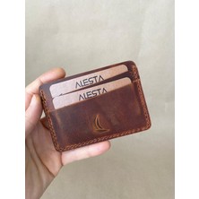 Alesta Leather El Yapımı Hakiki Deri Minimal Kartlık/Mini Cüzdan