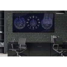 Marpanya Yatay Ortadan Saatli Dini Temalı Cam Tablo Ysod075