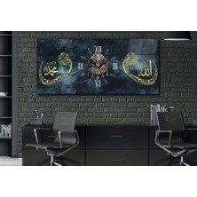 Marpanya Yatay Ortadan Saatli Dini Temalı Cam Tablo Ysod102