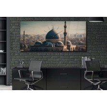 Marpanya Yatay Ortadan Saatli Dini Temalı Cam Tablo Ysod112