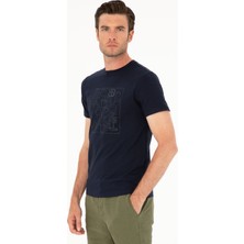 Cacharel Erkek Lacivert Slim Fit Bisiklet Yaka T-shirt 50284843-VR033
