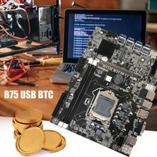 Guitar B75 Btc Miner Anakart 8XUSB+G1620 Cpu+Ddr3 8g 1600MHZ Ram+Cpu Soğutma Fanı+Sata Kablosu+Anahtar Kablosu USB Anakart (Yurt Dışından)