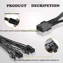 Guitar Adet 8 Pin Pcı-E - 2 Pcı-E 8 Pin (6+ 2)Pin Güç Kablosu, Splitter Pcı Express Grafik Kartı Konektörü Pc Güç Kablosu (Yurt Dışından)