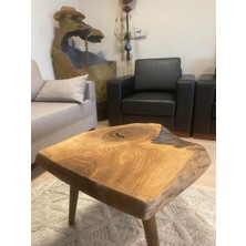 Kastawoods 2230126 Ceviz El Yapımı Kütük Orta Sehpa 66X59