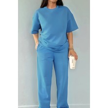 CMZ Collection Premium Kısa Kollu Takım Kadın Bebe Mavisi