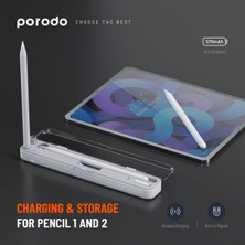 Porodo Apple Pencil 1 & 2 Için Kablosuz Şarj ve Depolama Kılıfı