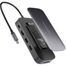 Powerology 256 GB Usb-C Hub & SSD Sürücü Tümü Bir Arada Bağlantı ve Depolama Pd 100W