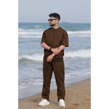 CMZ Collection Premium Kısa Kollu Takım Kahverengi