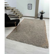 Antique Mnc Stone - Dört Tarafı Saçaklı Pamuklu Yıkanabilir Kilim Yazlık Dekoratif Hediye