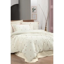 Sarev Plana Ekru King Size (Battal Boy) %100 Pamuk Mood Comfort Nevresim Takımı