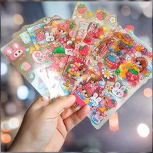 Bluoksweet 6 Sayfa Çilek Kız Collection Çıkartma Sticker Defter Etiket