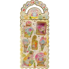 Bluoksweet Sulu Kabartma Model-1 3D Trend Şekiller Çocuk Genç Telefon Tablet Defter Etiket Çıkartma Sticker